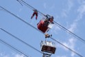 Koelner Seilbahn Gondel blieb haengen Koeln Linksrheinisch P264